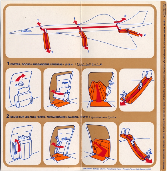 Image: safety information card: Air France, Concorde