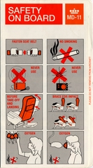 Image: safety information card: KLM (Royal Dutch Airlines), McDonnell Douglas MD-11
