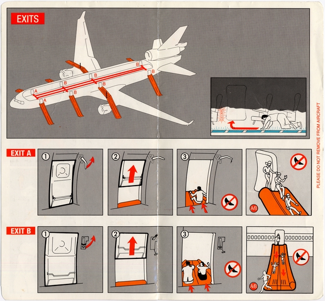 Image: safety information card: KLM (Royal Dutch Airlines), McDonnell Douglas MD-11