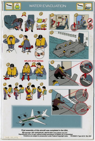 Image: safety information card: Hawaiian Airlines, Boeing 767