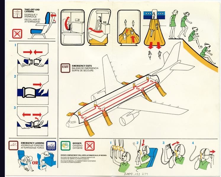 Image: safety information card: Eastern Air Lines, Airbus A300