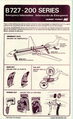 Image: safety information card: Hughes Airwest, Boeing 727-200