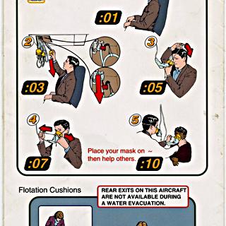Image #2: safety information card: Frontier Airlines, Boeing 737-200/300