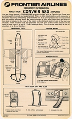 Image: safety information card: Frontier Airlines, Convair 580