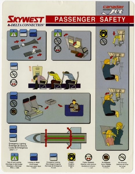 Image: safety information card: Delta Connection (Skywest), Canadair Regional Jet