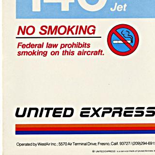 Image #1: safety information card: United Express, British Aerospace BAe-146