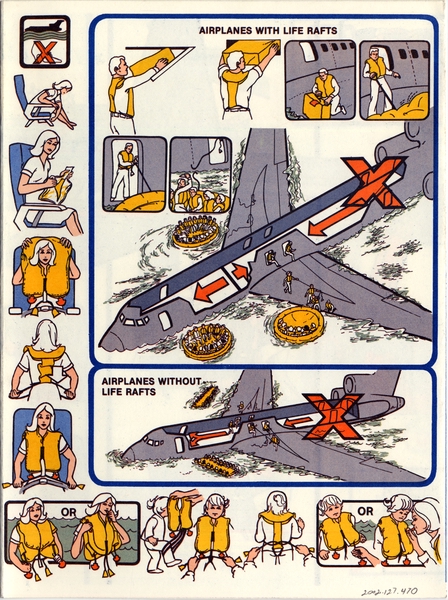 Image: safety information card: Pan American World Airways, Boeing 727-200