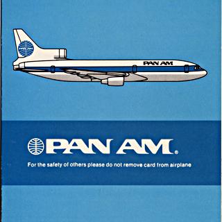 Image #1: safety information card: Pan American World Airways, Lockheed L-1011 TriStar