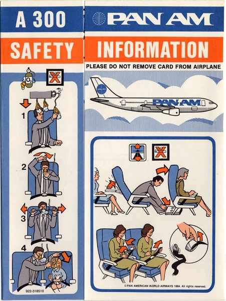 Image: safety information card: Pan American World Airways, Airbus A300