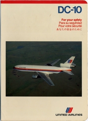 Image: safety information card: United Airlines, McDonnell Douglas DC-10
