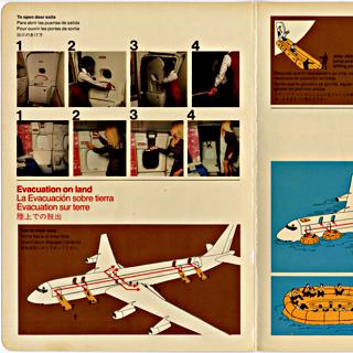 Image #3: safety information card: United Airlines, Douglas DC-8