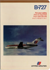 Image: safety information card: United Airlines, Boeing 727