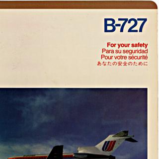 Image #1: safety information card: United Airlines, Boeing 727