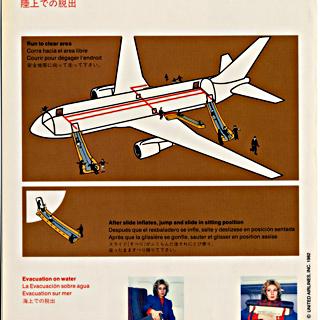 Image #2: safety information card: United Airlines, Boeing 767