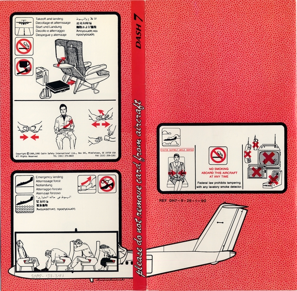 Image: safety information card: Pan Am Express, de Havilland DHC-7 Dash 7