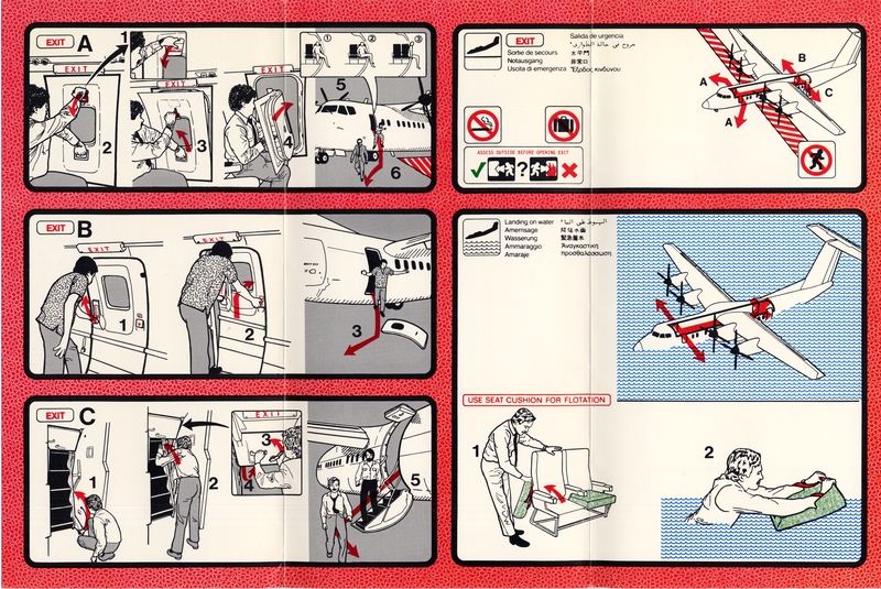 Image: safety information card: Pan Am Express, de Havilland DHC-7 Dash 7