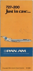 Image: safety information card: Pan American World Airways, Boeing 727-200