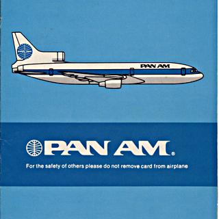 Image #1: safety information card: Pan American World Airways, Lockheed L-1011 TriStar