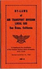Image: union agreement: Transport Workers Union of America, By-laws of air transport division Local 505, San Bruno, CA