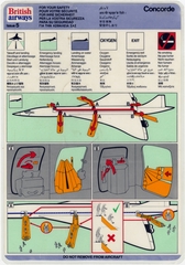 Image: safety information card: British Airways, Concorde