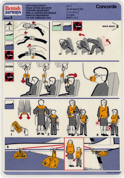 Image: safety information card: British Airways, Concorde