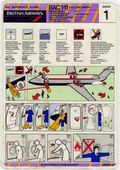 Image: safety information card: British Airways, BAC One-Eleven