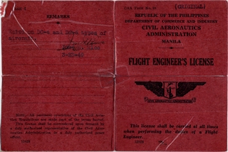 Image: flight engineer license: Edward M. Lionberger