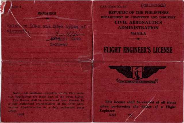Flight engineer license: Edward M. Lionberger