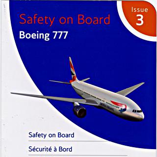 Image #1: safety information card: British Airways, Boeing 777