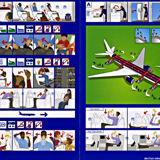 Image #3: safety information card: British Airways, Boeing 777