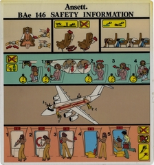 Image: safety information card: Ansett Air, British Aerospace BAe-146