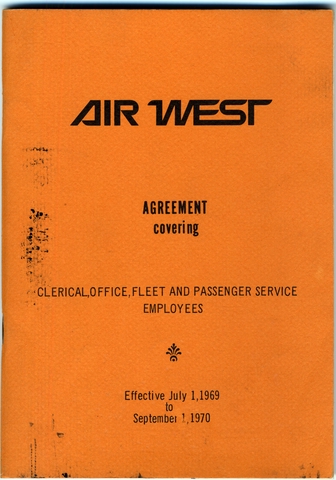 Union agreement: Air West, Air Line Employees Association International