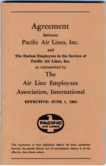 Image: union agreement: Pacific Air Lines, Air Line Employees Association International