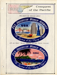 Image: luggage label: Pan American World Airways, Hawaii