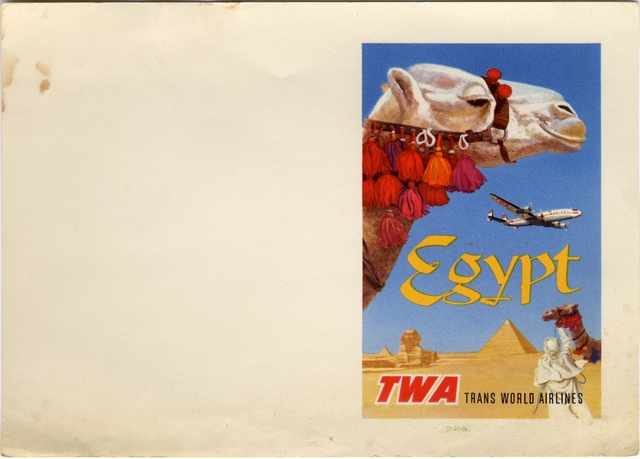 Stationery card: TWA (Trans World Airlines)
