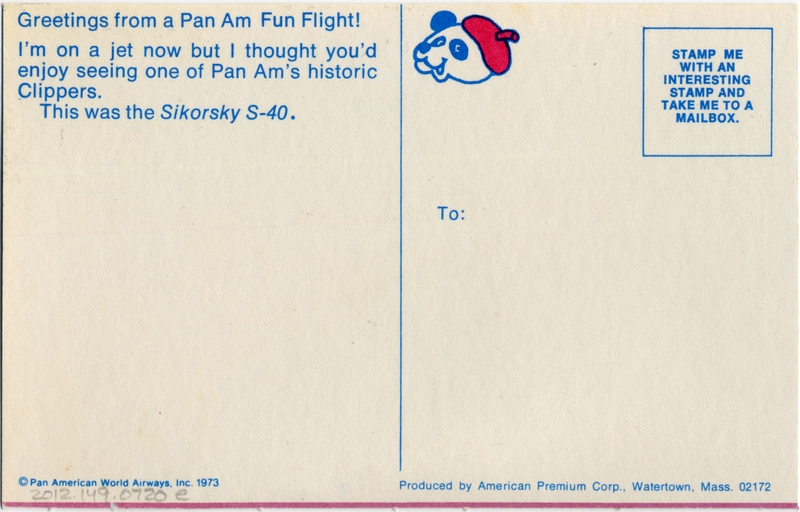 Image: children’s activity kit: Pan American World Airways