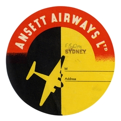 Image: luggage identification label: Ansett Airways