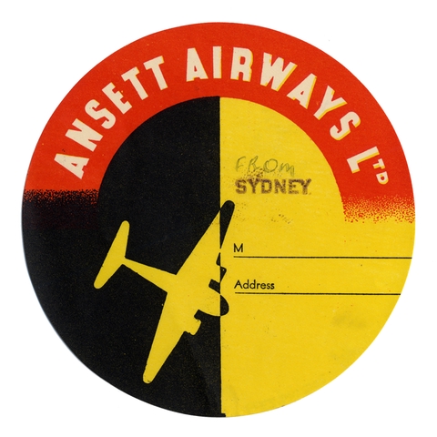 Luggage identification label: Ansett Airways