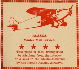 Image: airmail courtesy label: Pacific Alaska Airways