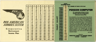 Image: pension calculator: Connecticut General Life Insurance Company, Pan American Airways