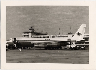 Image: photograph: Middle East Airlines (MEA), Boeing 707-320C, Beirut International Airport