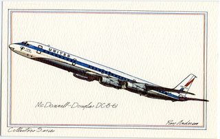 Image: postcard: United Air Lines, Douglas DC-8-61