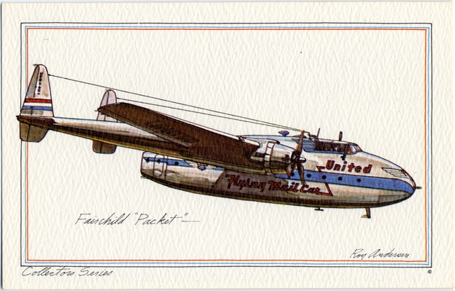 Postcard: United Air Lines, Fairchild