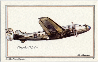 Image: postcard: United Air Lines, Douglas DC-4