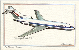 Image: postcard: United Air Lines, Boeing 727