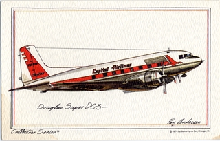 Image: postcard: Capital Airlines, Douglas DC-3S (Super DC-3)
