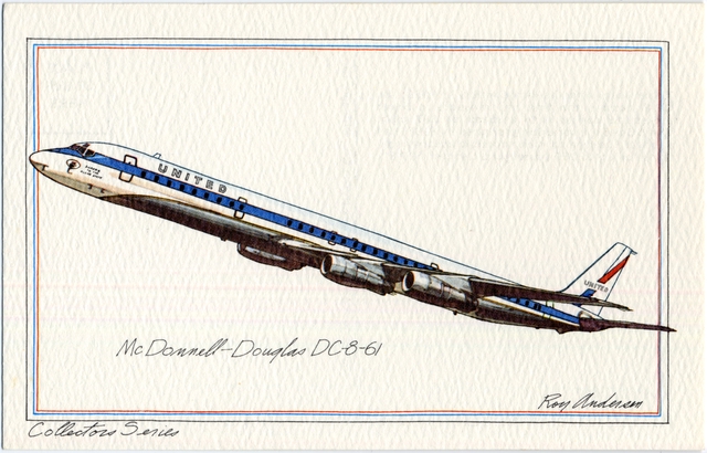 Postcard: United Air Lines, Douglas DC-8-61