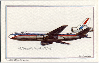 Image: postcard: United Air Lines, McDonnell Douglas DC-10