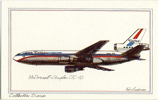 Image: postcard: United Air Lines, McDonnell Douglas DC-10