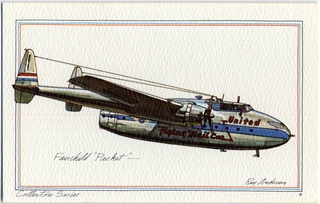Image: postcard: United Air Lines, Fairchild C-82 Packet